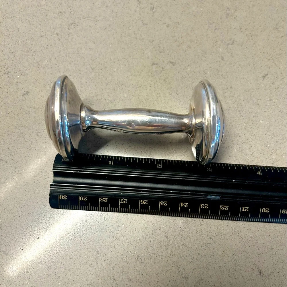 Silver Dumbbell Rattle - Picture 5 of 8